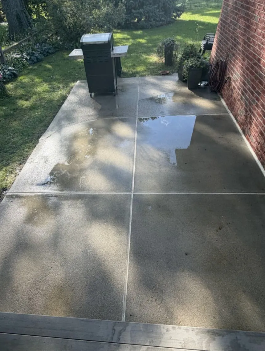 Concrete patio wash, after